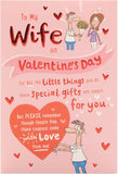 UK Greetings Valentine's Day card for wife featuring a cartoon rhyme design, showcasing colorful illustrations and heartfelt message.