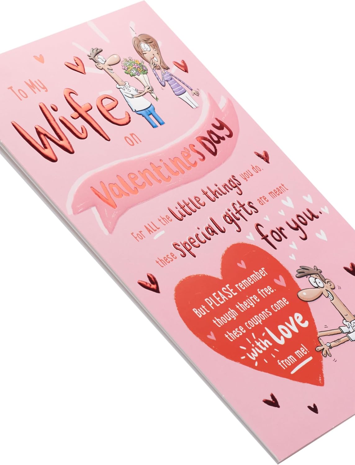 UK Greetings Valentine's Day card for wife featuring a cartoon rhyme design, colorful and playful greeting card for special occasions.