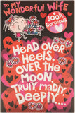 UK Greetings Valentine's Day card for wife featuring a cute design with a decorative badge, perfect for expressing love on special occasions.