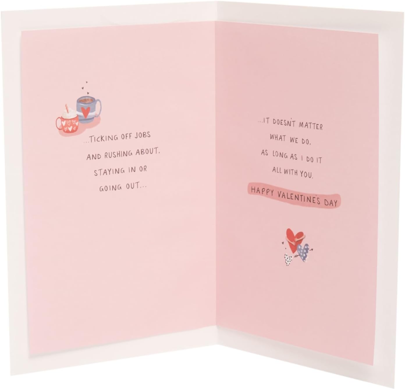 UK Greetings Valentine's Day card for wife with a cute light pink design, perfect for expressing love on special occasions.