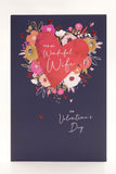 UK Greetings Valentine's Day card for wife featuring a floral heart design, perfect for expressing love on special occasions.