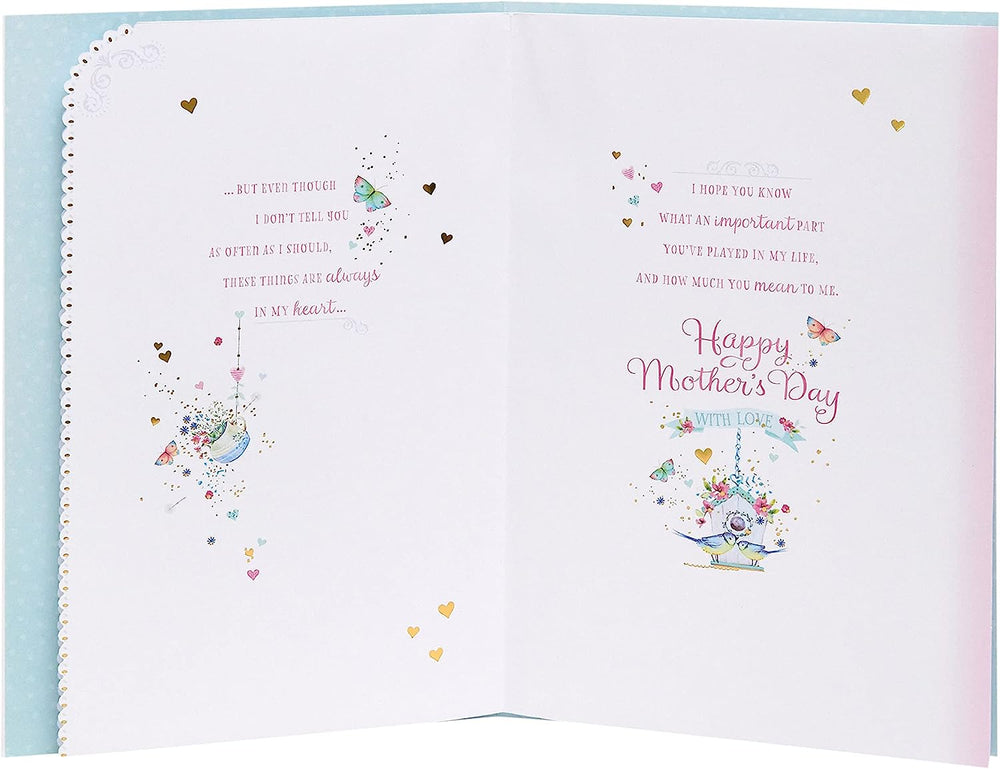 UK Greetings vintage design Mother's Day greeting card with floral artwork and elegant lettering.