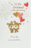 UK Greetings wedding anniversary greeting card for husband with a lovely design, featuring elegant artwork and heartfelt message.