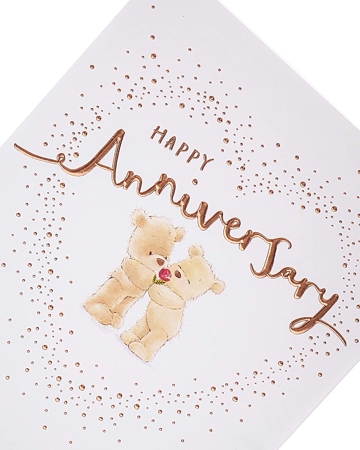 UK Greetings wedding anniversary greeting card featuring cute teddy bears, ideal for celebrating special couples.