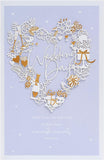 UK Greetings wedding card for him, her, or a friend with a elegant pale blue design, perfect for special wedding occasions.