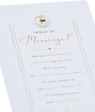 UK Greetings wedding greeting card for him, her, or a friend with poetic design, featuring elegant floral and romantic illustrations.