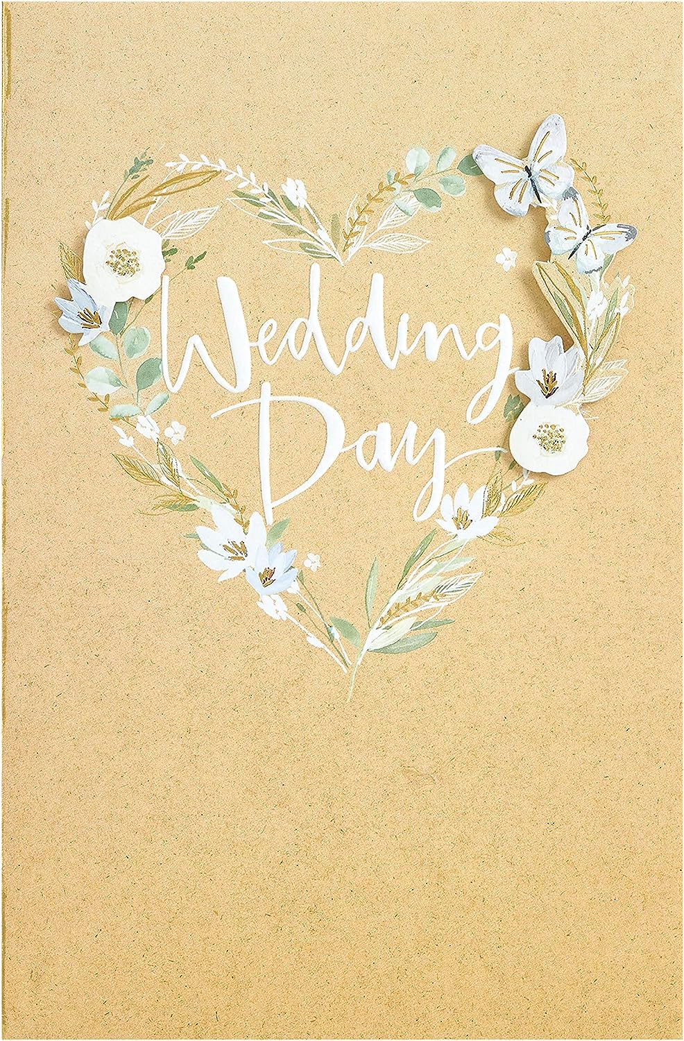 UK Greetings wedding greeting card for him, her, or friend featuring an elegant white flower design.