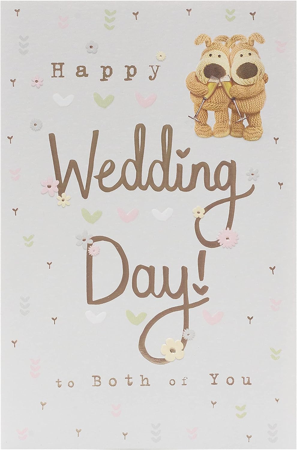 UK Greetings Wedding Day Boofles Toast Card featuring colorful cartoon characters and festive wedding celebration design.