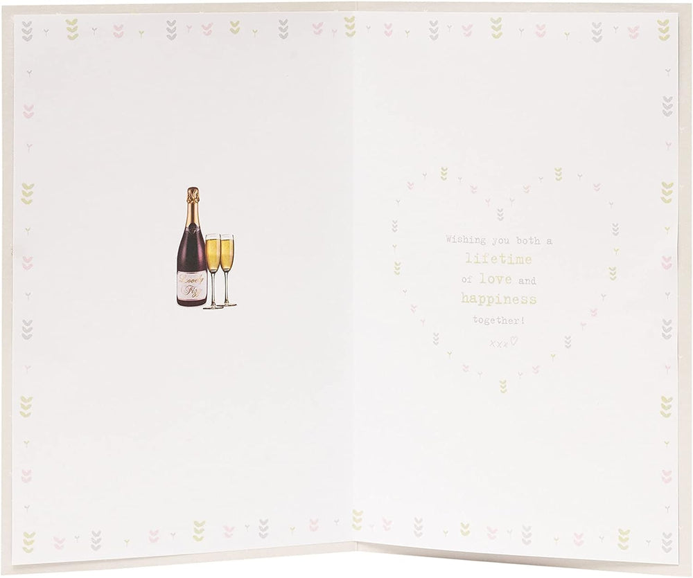 UK Greetings Wedding Day Boofles Toast Card showing colorful cartoon characters celebrating a wedding toast.