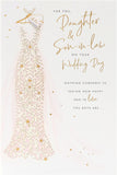 UK Greetings wedding congratulations card for daughter and son-in-law with a heartfelt message, featuring elegant floral design.