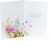 UK Greetings wedding regret card, elegant greeting card with floral design for expressing heartfelt wedding regrets.