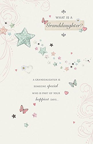 UK Greetings granddaughter birthday card featuring colorful floral design and heartfelt message for special occasions.