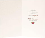 UK Greetings wife anniversary greeting card featuring a laser-cut red heart design, perfect for celebrating special occasions.