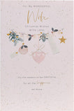 UK Greetings Wife Bauble Christmas Card, festive greeting card featuring a wife-themed design for the holiday season.