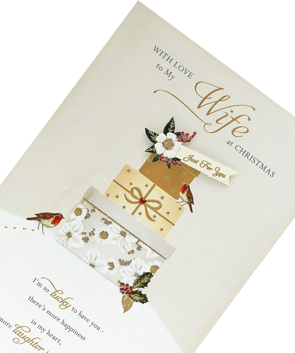 UK Greetings Wife Christmas Card featuring festive holiday design and heartfelt message for the holiday season.
