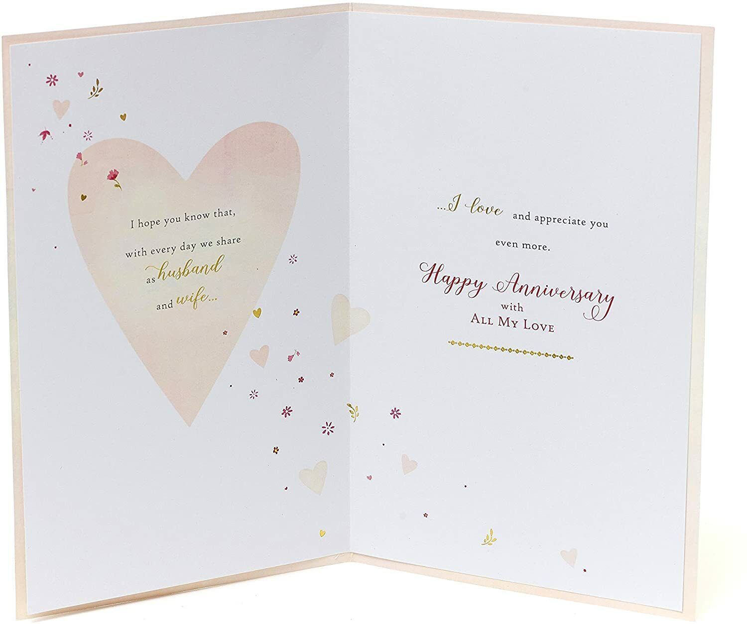 UK Greetings Wife Rose Wedding Anniversary Card with a beautiful floral design and heartfelt verse for special occasions.