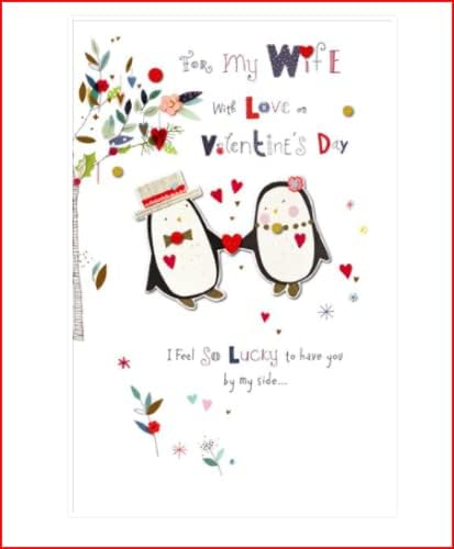UK Greetings Wife Valentine's Day greeting card featuring heartfelt "For My Wife With Love" message for Valentine's Day celebration.