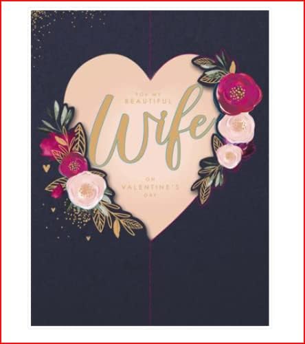 UK Greetings Wife Valentine's Day Card featuring heartfelt message for a beautiful wife, perfect for celebrating love on Valentine's Day