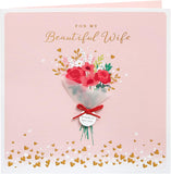 UK Greetings Wife Valentine's Day card with envelope, featuring a beautiful and elegant design for celebrating love.