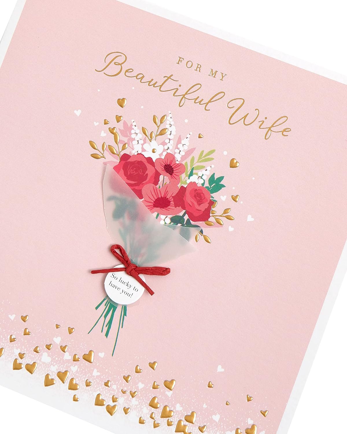 UK Greetings wife Valentine's Day greeting card with envelope, featuring a beautiful design perfect for expressing love on special occasions.