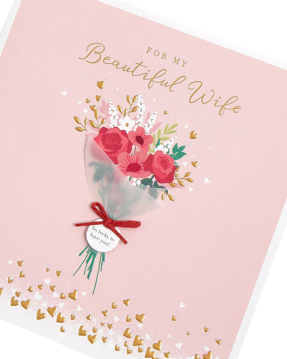 UK Greetings wife Valentine's Day greeting card with envelope, featuring a beautiful design perfect for expressing love on special occasions.