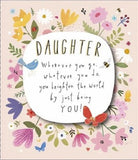 UK Greetings Wild Flower Garden birthday card with gold foil for daughter, featuring vibrant floral design and elegant details.