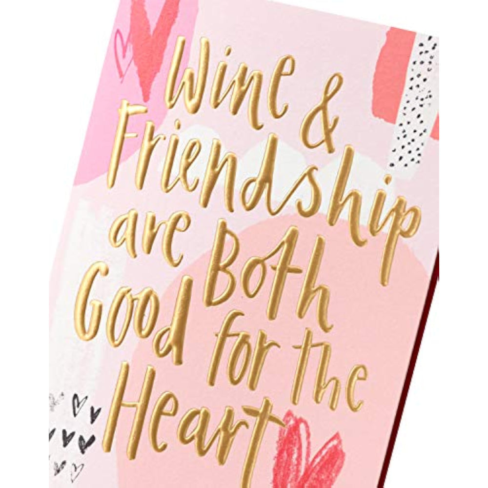 UK Greetings Wine Design Friend Valentine’s Day Card featuring a colorful wine-themed illustration and heartfelt message.