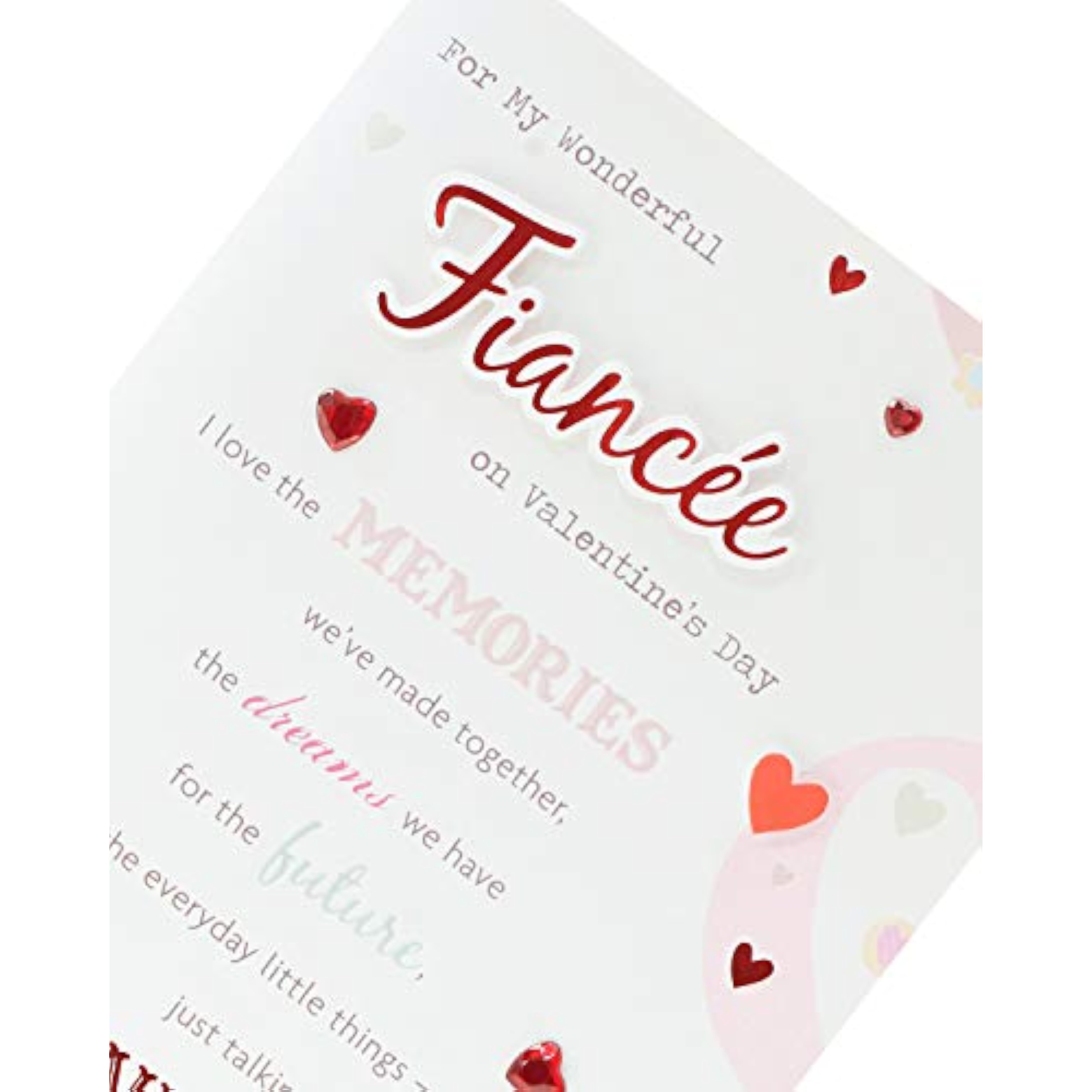 UK Greetings Fiancé Valentines Day Card featuring a wonderful design, perfect for expressing love on special occasions.