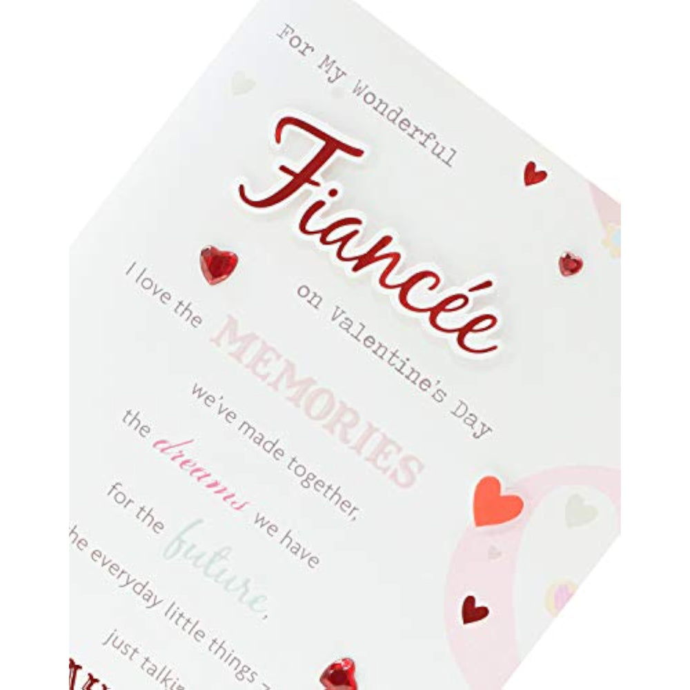 UK Greetings Fiancé Valentines Day Card featuring a wonderful design, perfect for expressing love on special occasions.