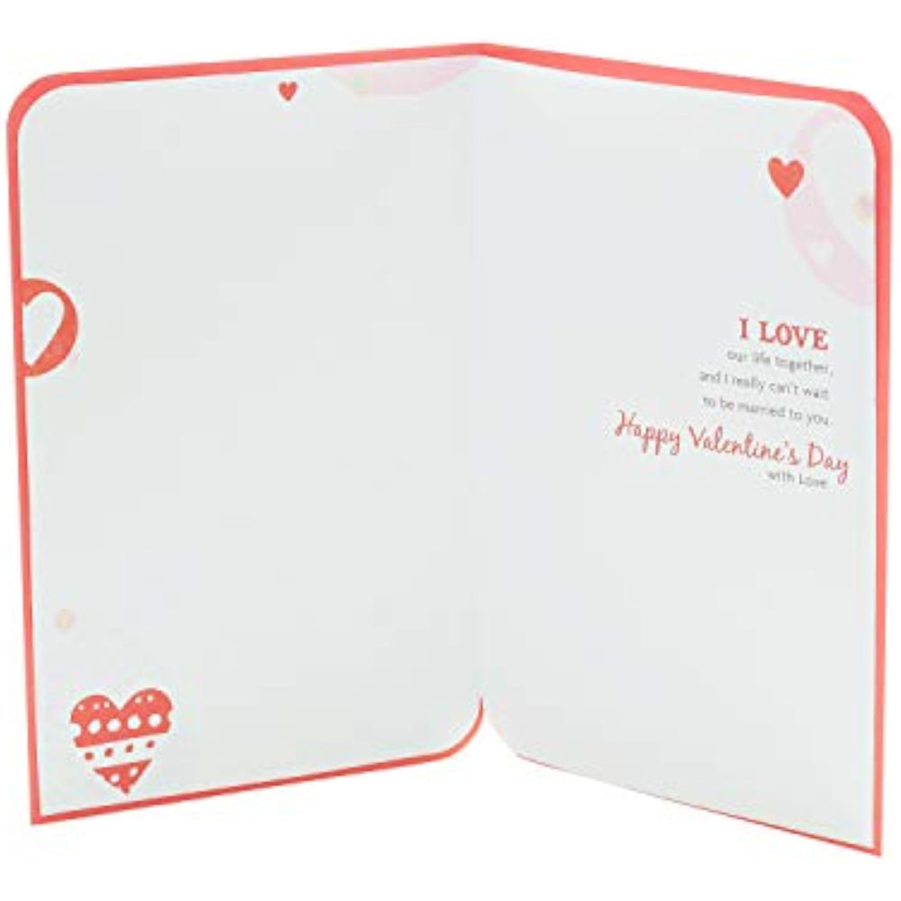 UK Greetings Valentine's Day card featuring a romantic design for fiancés, ideal for expressing love on special occasions.