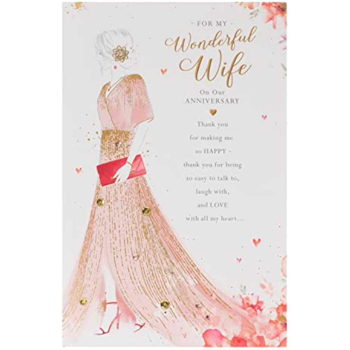 UK Greetings wedding anniversary greeting card for wife with an elegant and heartfelt design, perfect for celebrating love and commitment.