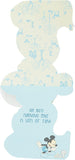 UK Greetings Disney Mickey Mouse baby boy birthday card with die-cut design featuring Mickey Mouse for a first birthday celebration.