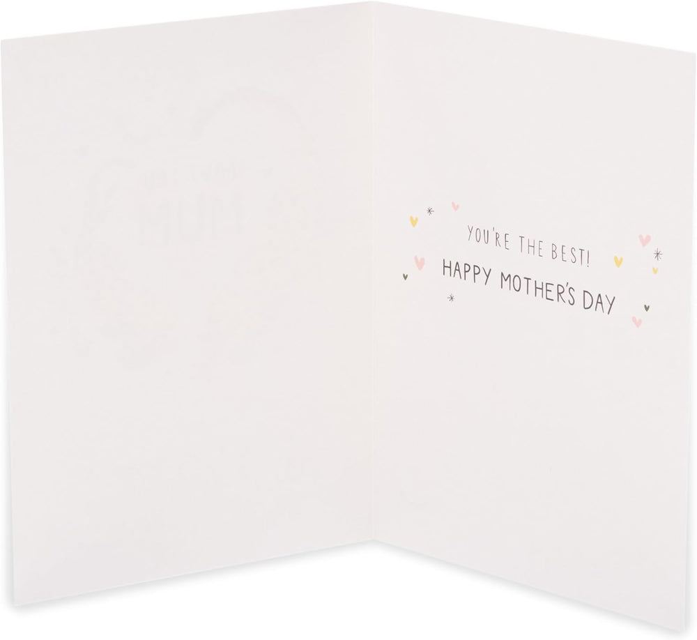 UK Greetings Mother's Day card featuring a love you mum message with leopard design, part of the Kindred collection.