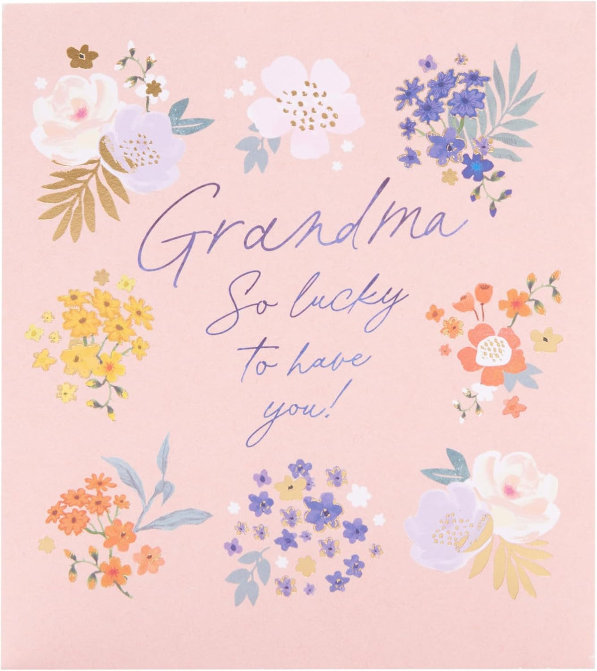 UK Greetings Mother's Day card for grandma featuring a beautiful floral design and heartfelt message.