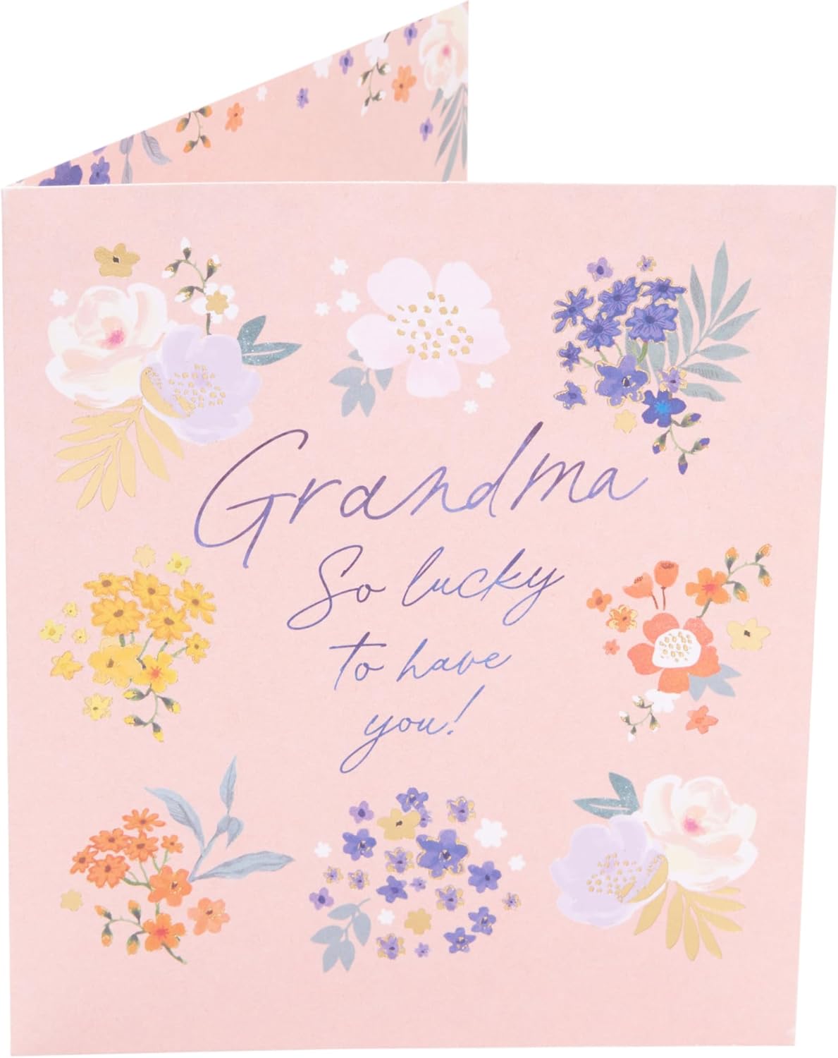 UK Greetings Mother's Day Card for Grandma with a lovely floral design, featuring colorful flowers and heartfelt message.