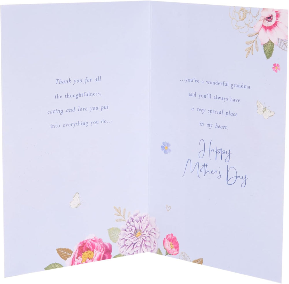 UK Greetings Mother's Day Card for Grandma featuring a sentimental design, perfect for celebrating moms on Mother's Day.