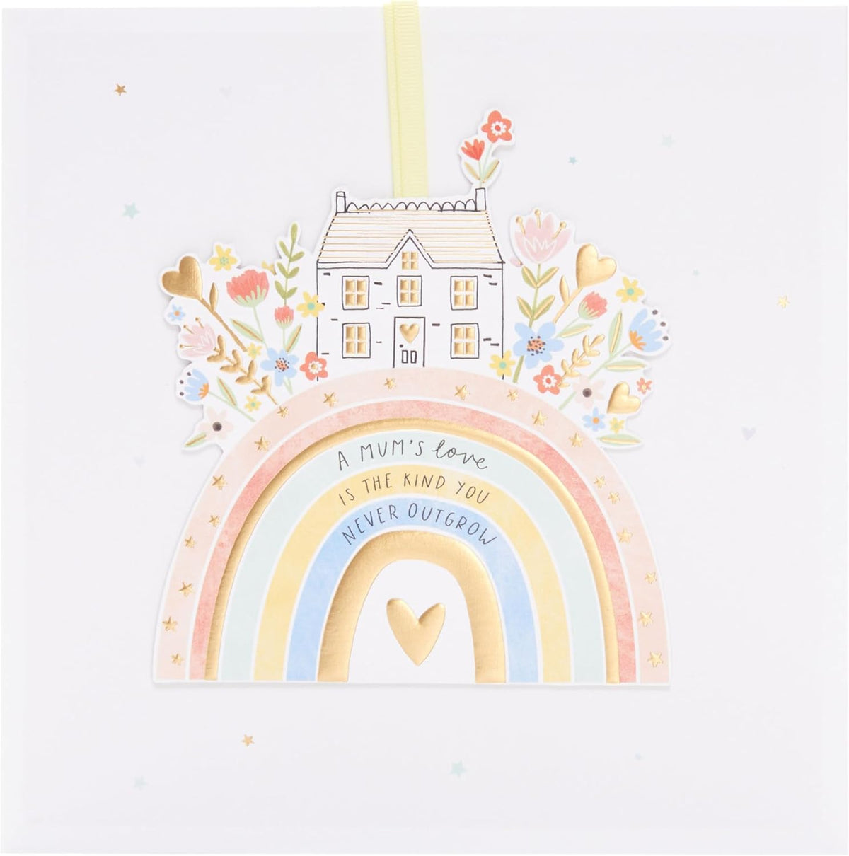 UK Greetings Mother's Day Card for Mum with cute keepsake attachment, featuring heartfelt design for celebrating mothers.