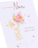 UK Greetings Mother’s Day Card for Nan featuring a cute teddy bear design, perfect for celebrating moms on Mother's Day.
