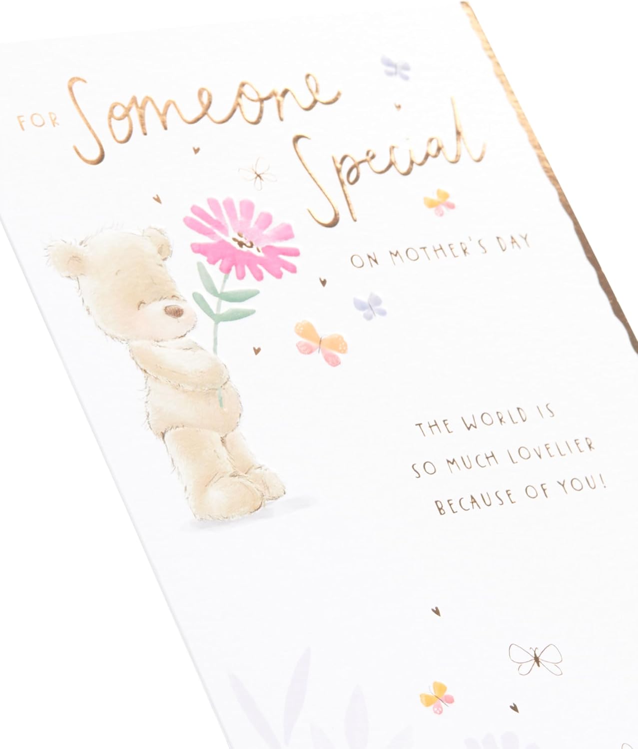 UK Greetings Mother's Day Card for Someone Special featuring a cute teddy bear design, perfect for expressing love on Mother's Day