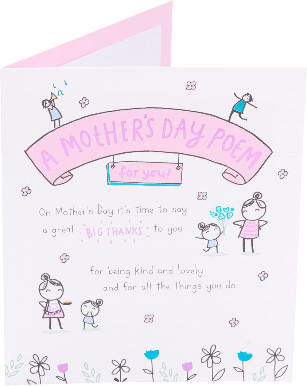 UK Greetings Mother's Day greeting card for her featuring a cute poem design, perfect for celebrating Mother's Day.