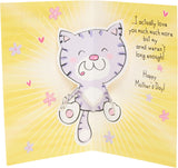 UK Greetings Mother's Day card for Mummy featuring a cute cartoon cat design, perfect for celebrating Mother's Day.