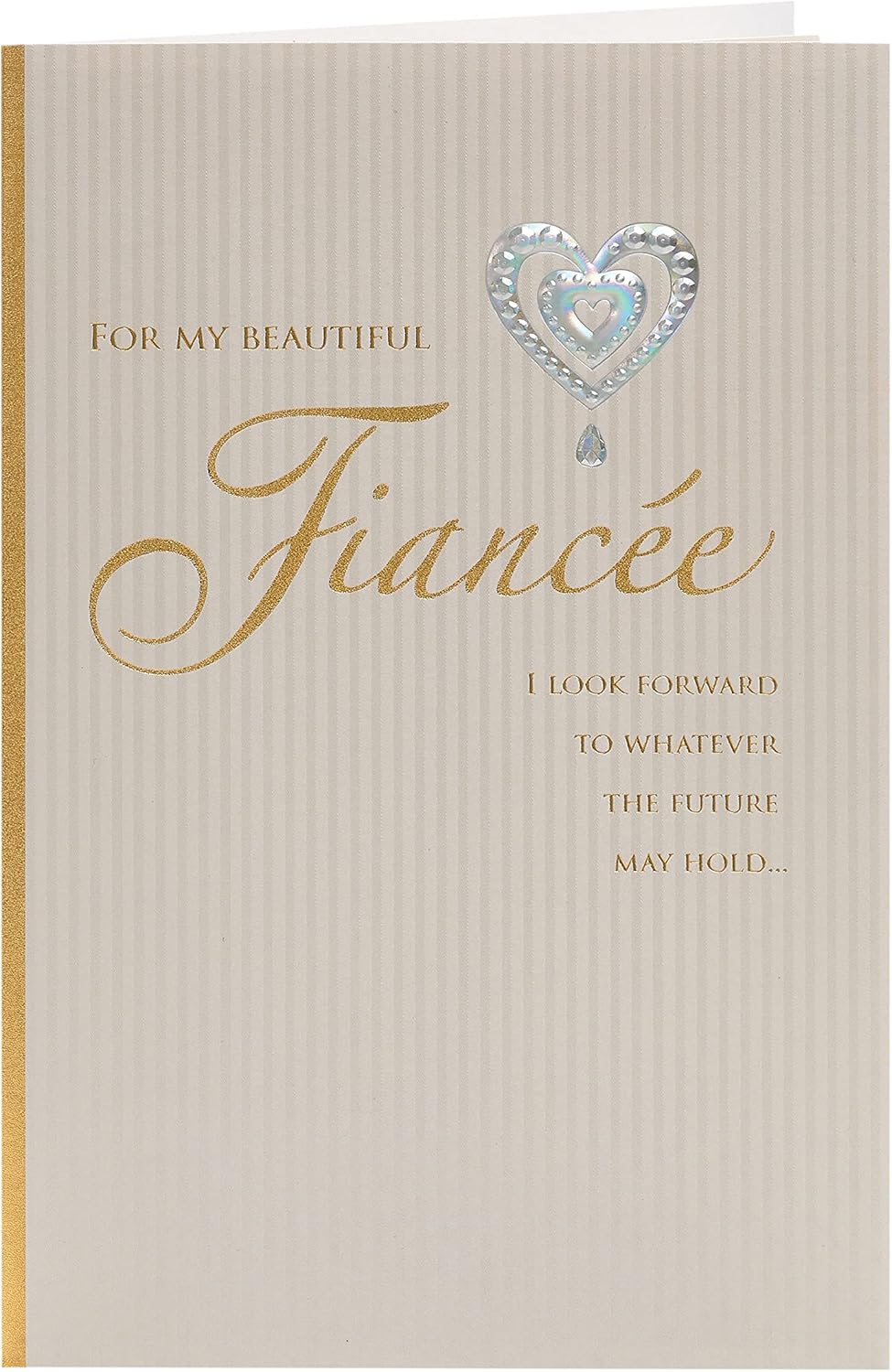 UK Greetings romantic greeting card for fiancée, featuring romantic design and heartfelt message for her.
