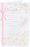 Lovely Daughter Birthday Card from UK Greetings with heartfelt design, featuring a sentiment for girls and women, includes envelope.