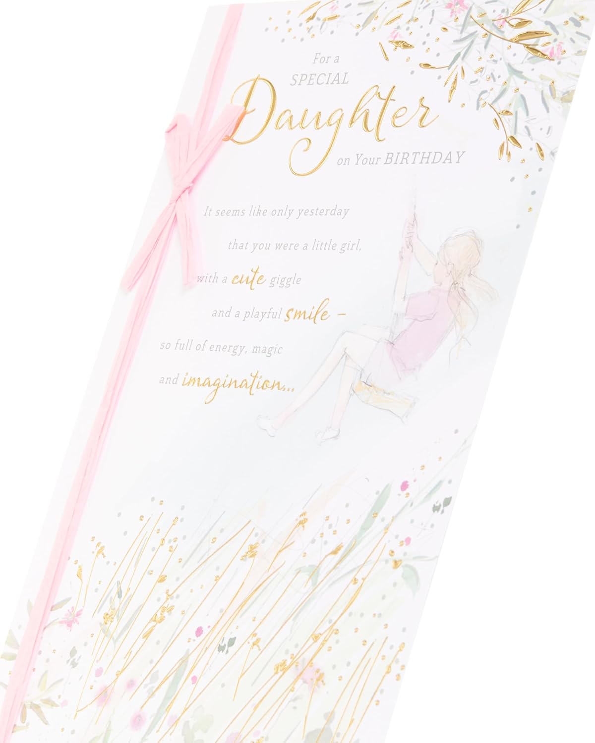 Lovely Daughter birthday card by UK Greetings featuring heartfelt design for girls and women with envelope, 155 x 235 mm stationery.