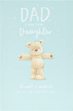 UK Greetings Father's Day card featuring an adorable teddy bear design, ideal stationery for daughters to gift to dad