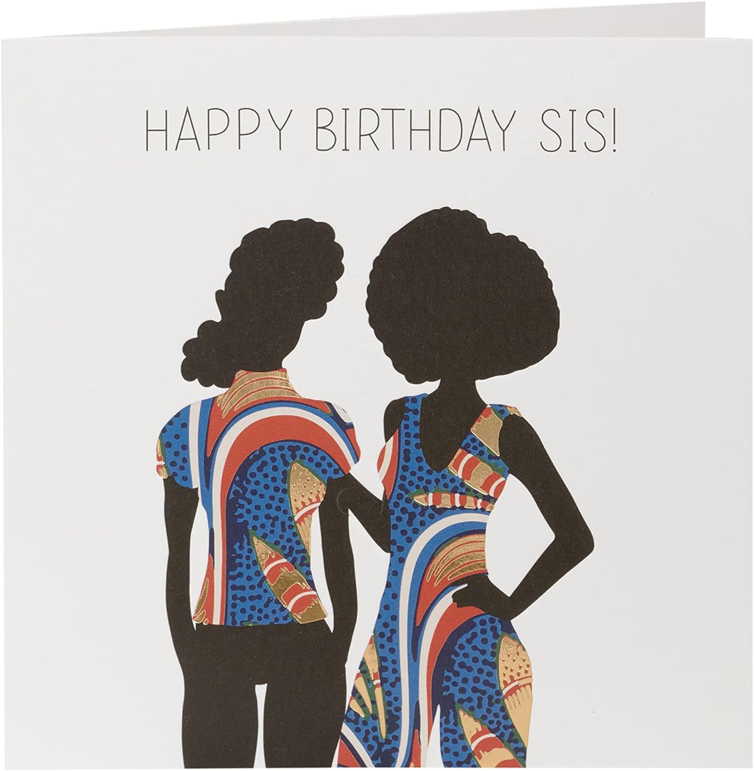 UK Greetings Afro Sis birthday card featuring vibrant stationery design with colorful African-inspired artwork.