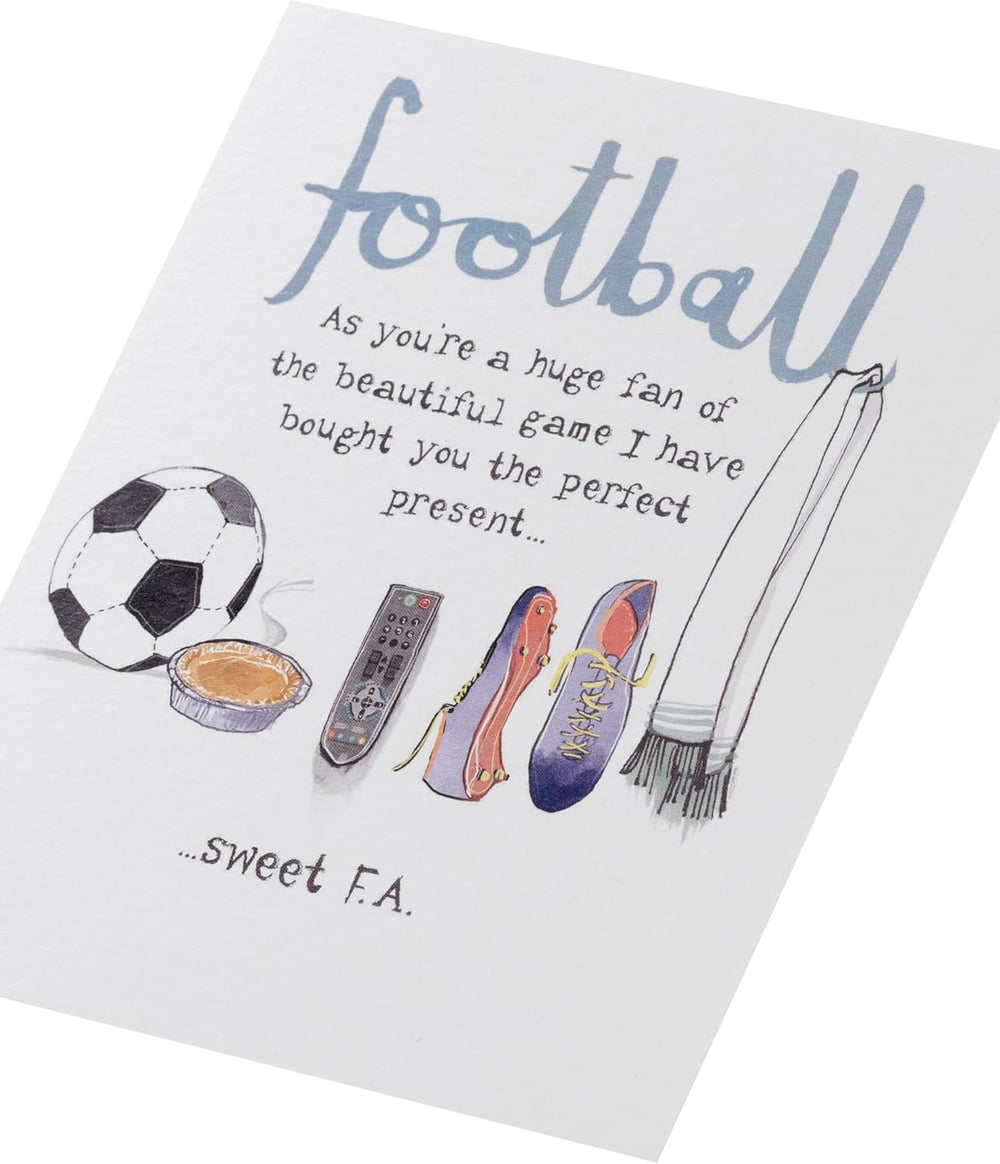 UK Greetings birthday humor greeting card showing a humorous message, part of the Just for... series, designed for special occasions.
