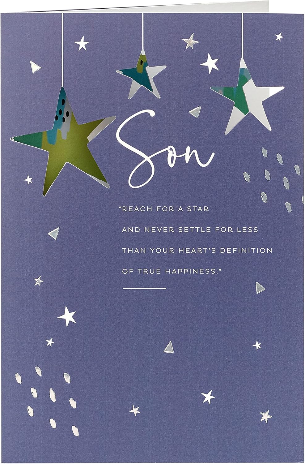 UK Greetings birthday card for son featuring bold, meaningful greeting with colorful design, suitable for celebrating his special day.