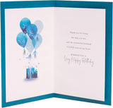 UK Greetings Blue Heart Design Husband Birthday Card showing a heartfelt blue heart illustration on stationery for special occasions.