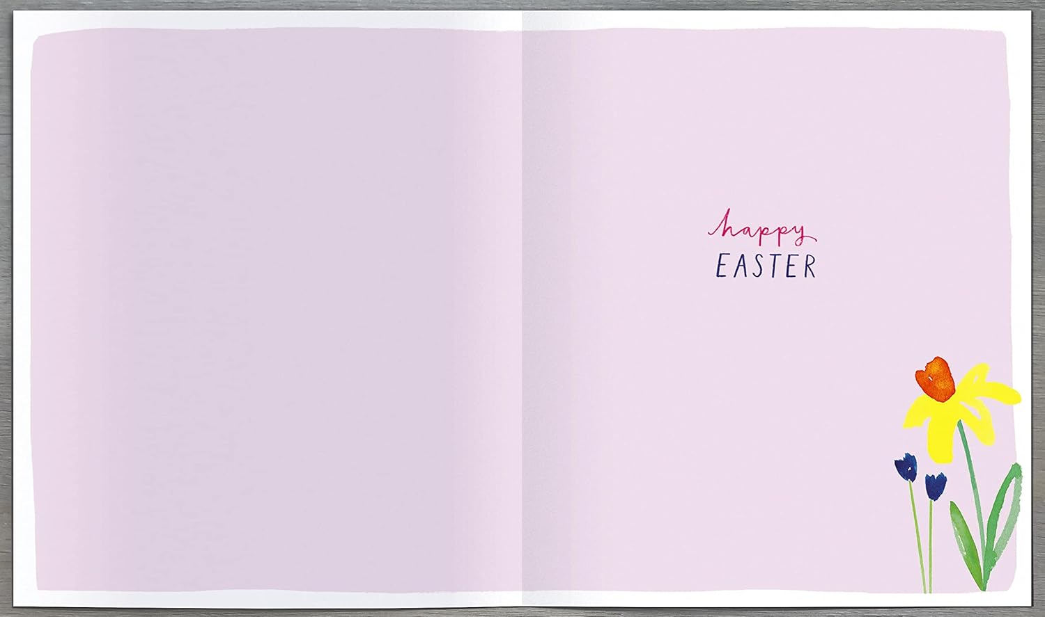 UK Greetings Easter Wishes artistic watercolour Easter card, featuring vibrant floral design on high-quality stationery.